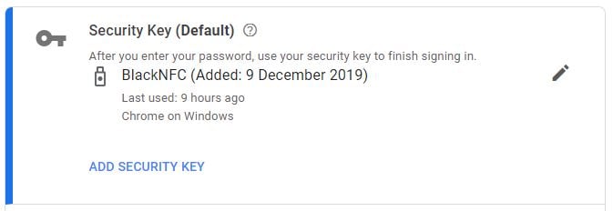 Security Key Step 1