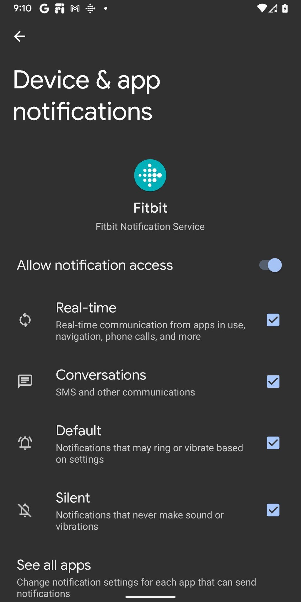 Android 12 Device App Notifications