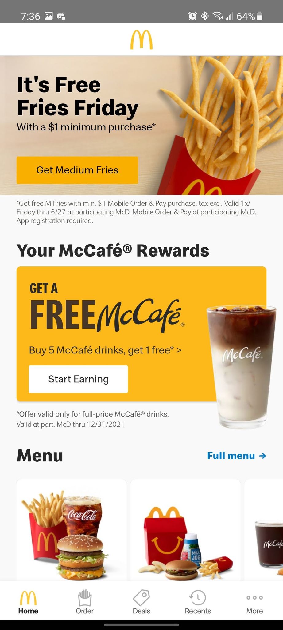 McDonalds App gamification with free stuff