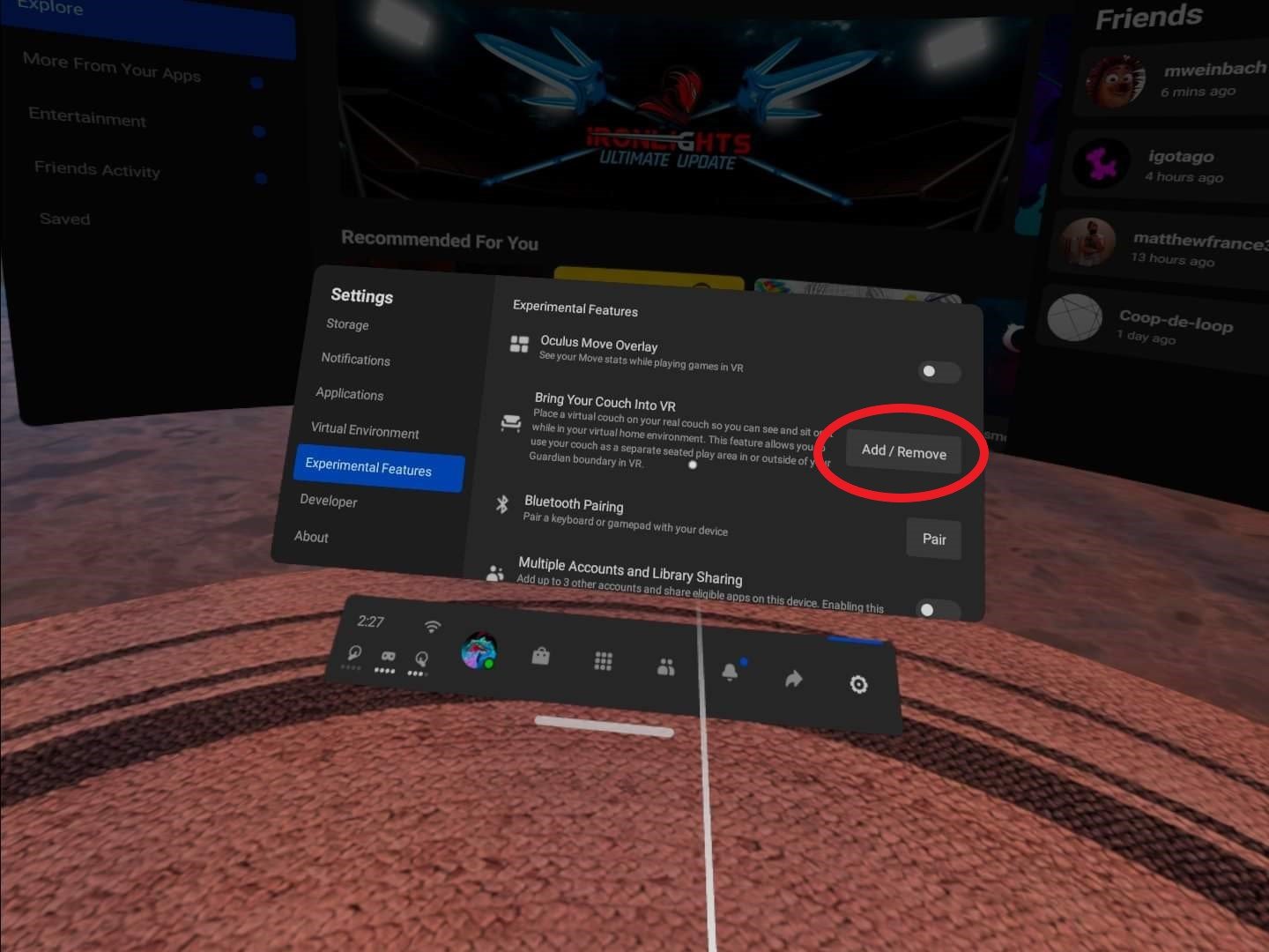 Oculus Quest 2 Screenshot Add Couch