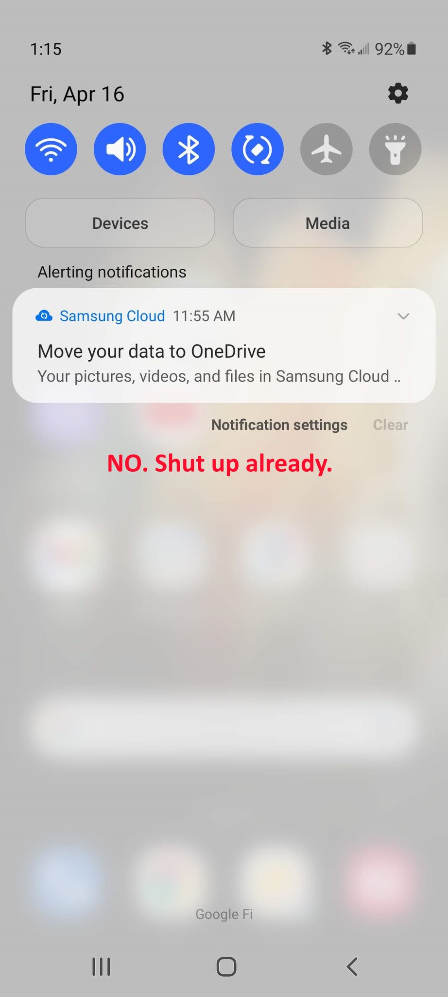 OneDrive Notification I Hate You