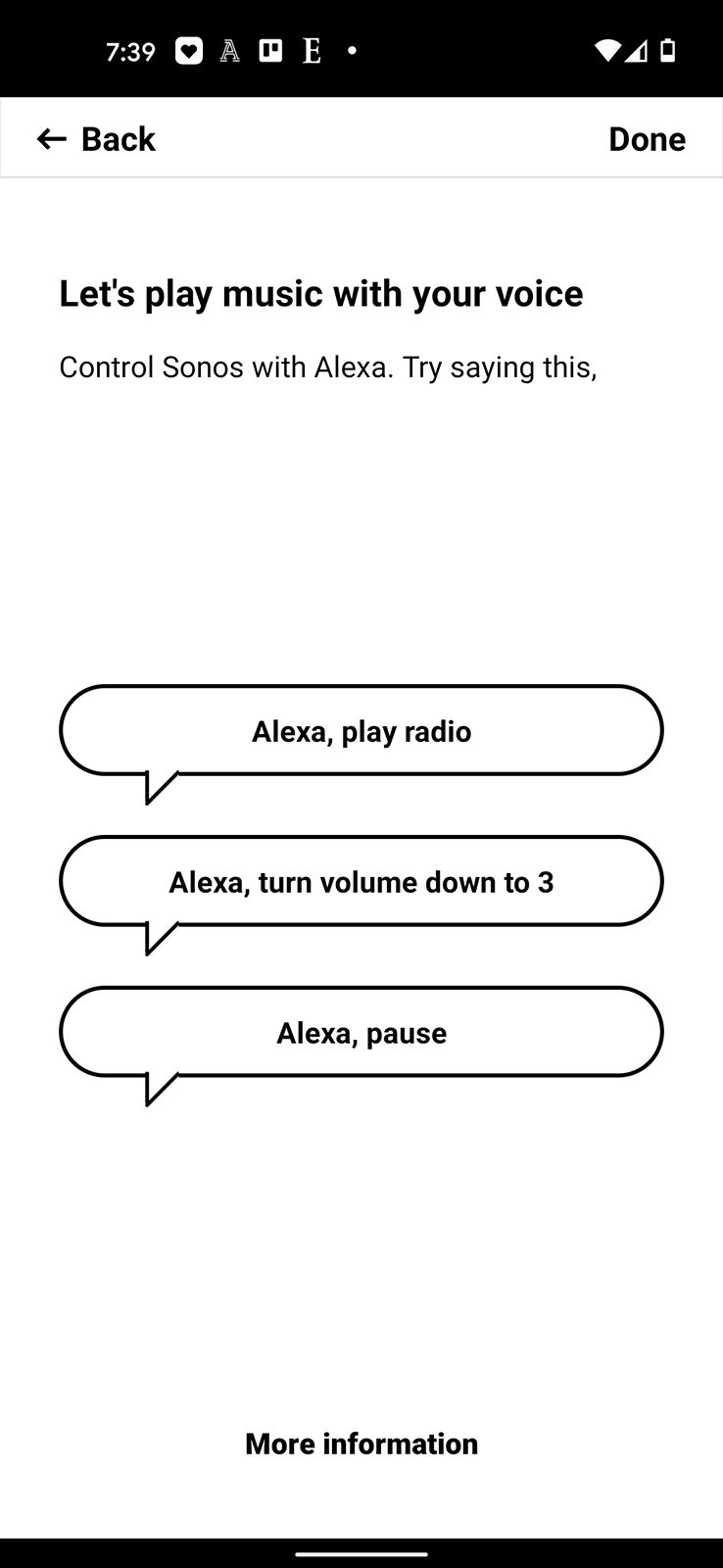 Sonos Alexa Setup Screen