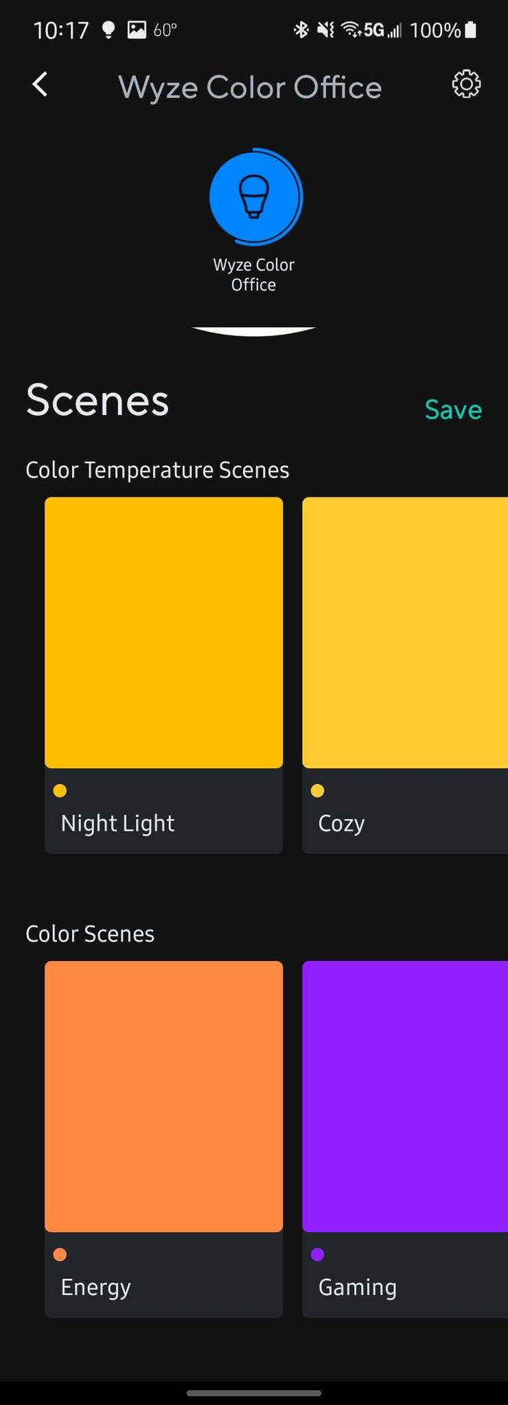 Wyze Bulb Color App Screenshot