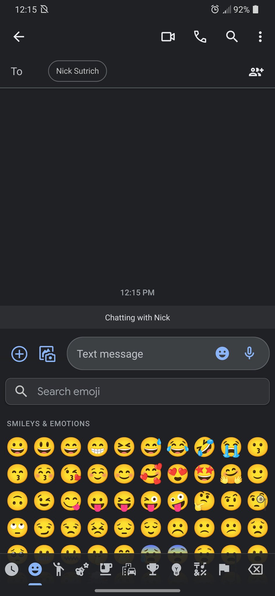 Google Messages Emoji Menu Before