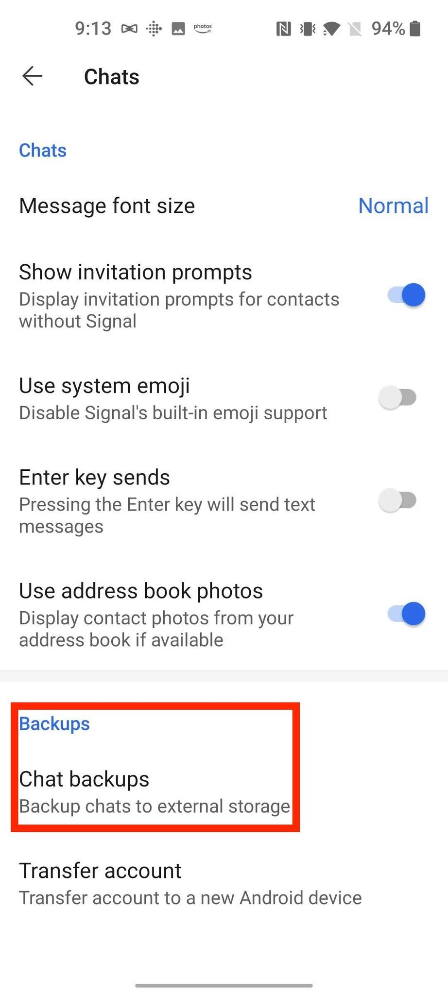 How To Enable Automatic Signal Backups Android 2