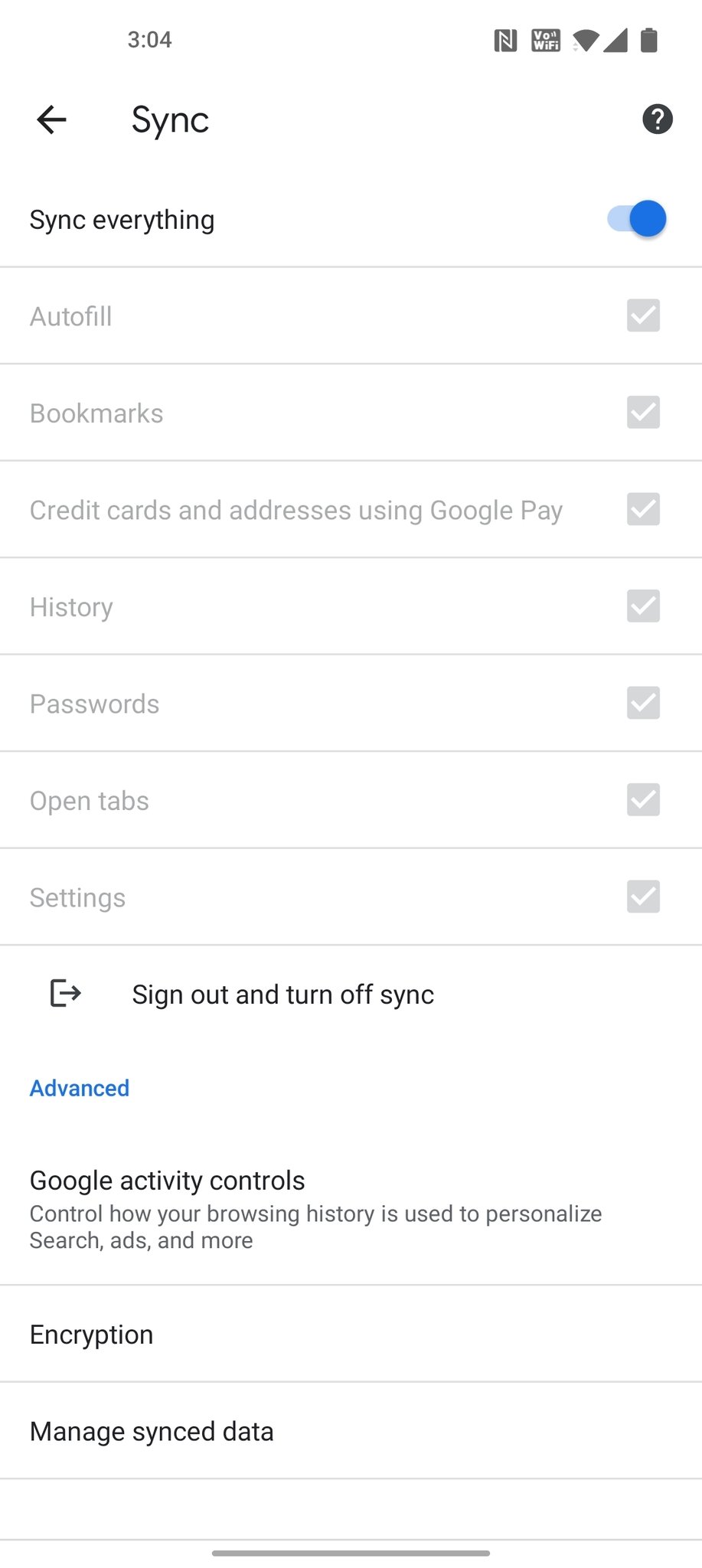 Chrome Ss mobile sync password
