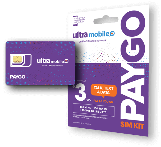 Ultra Mobile Paygo Sim Kit