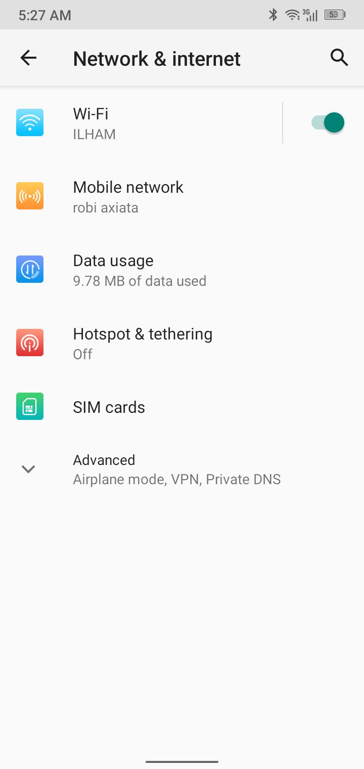 Wifi Settings Android Screenshot