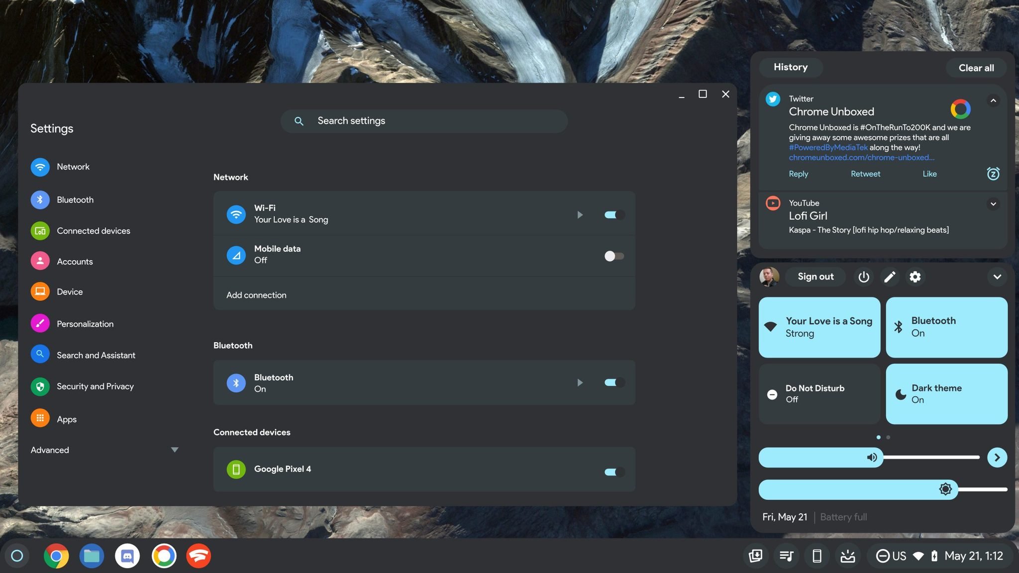 Chrome Os Material You Dark Settings Modified Scaled