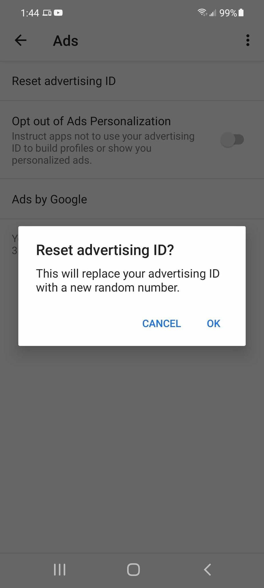 Reset Advertising ID