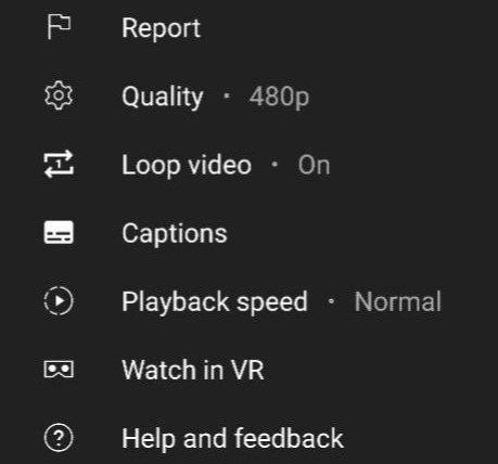 Youtube Mobile Loop Button
