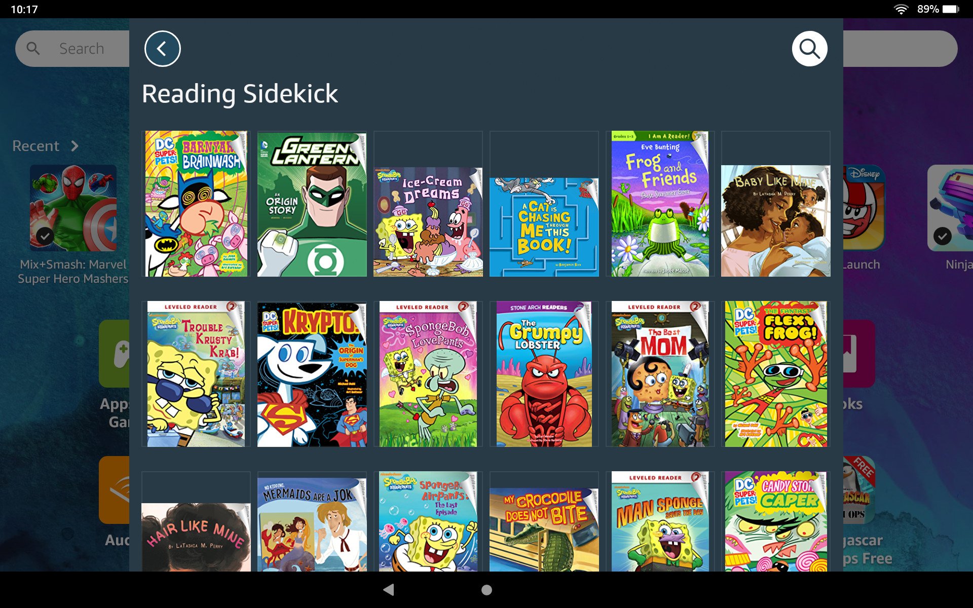 Amazon Fire Kids Tablet Reading Sidekick Screenshot