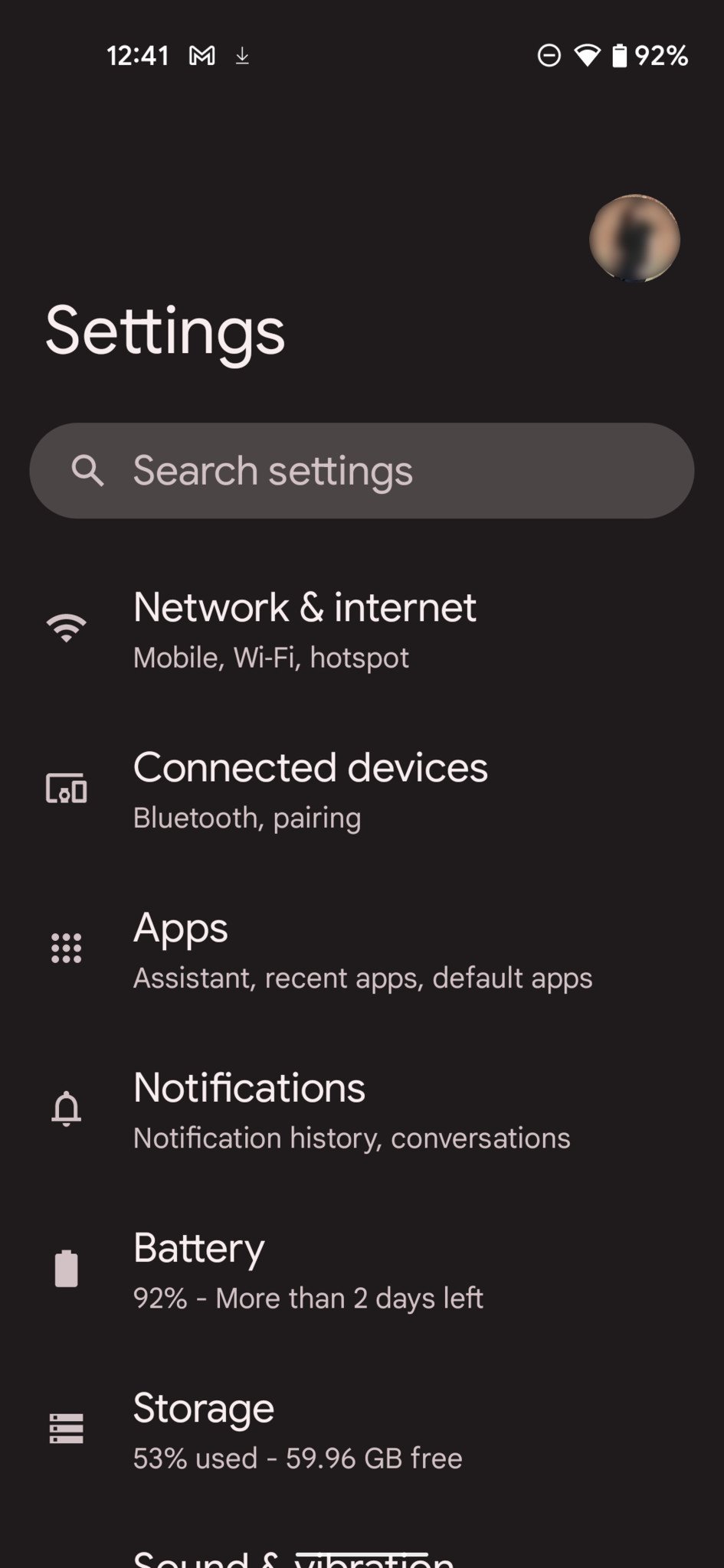 Android 11 Settings Screenshot