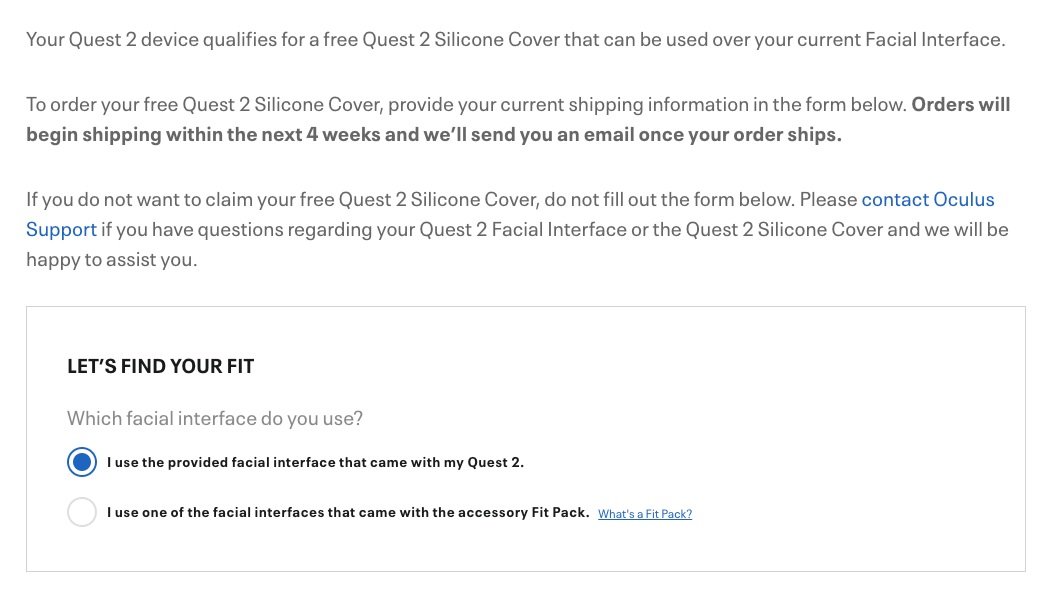 Quest 2 Silicone Cover Order Form