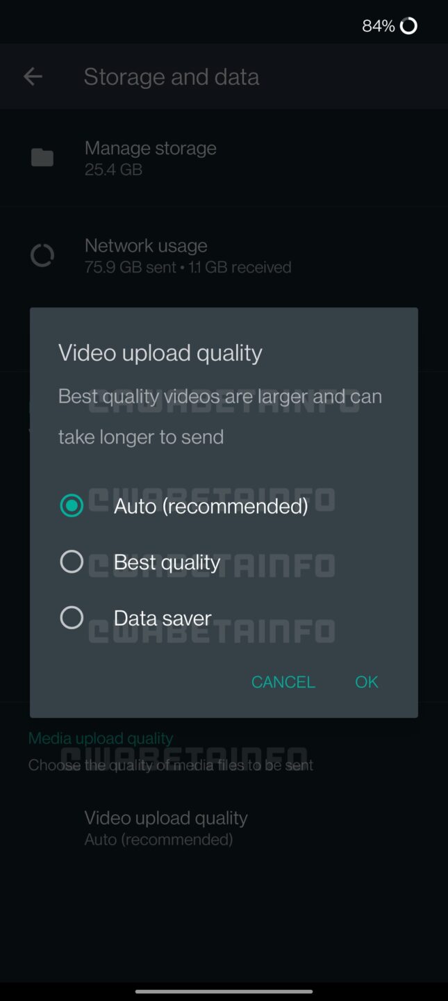Whatsapp Video Quality Feature