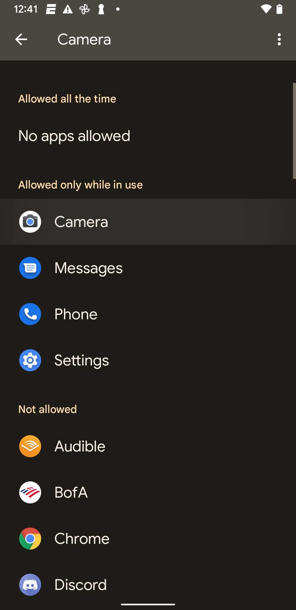 Android App Permissions Screenshot