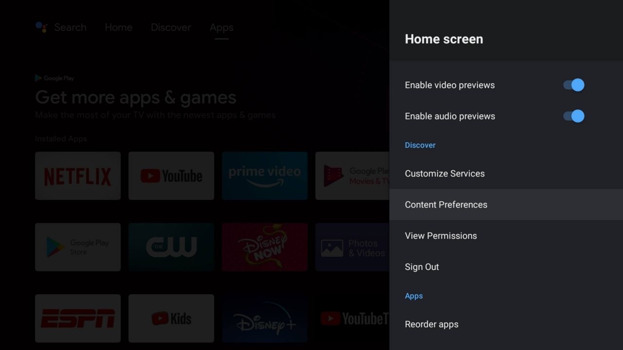 Android Tv Home Screen