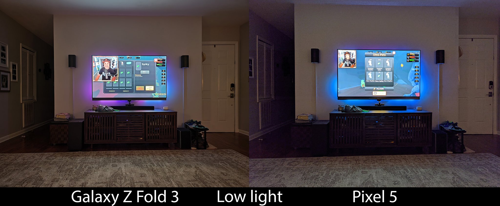 Camera Compare Z Fold 3 Pixel 5 Low