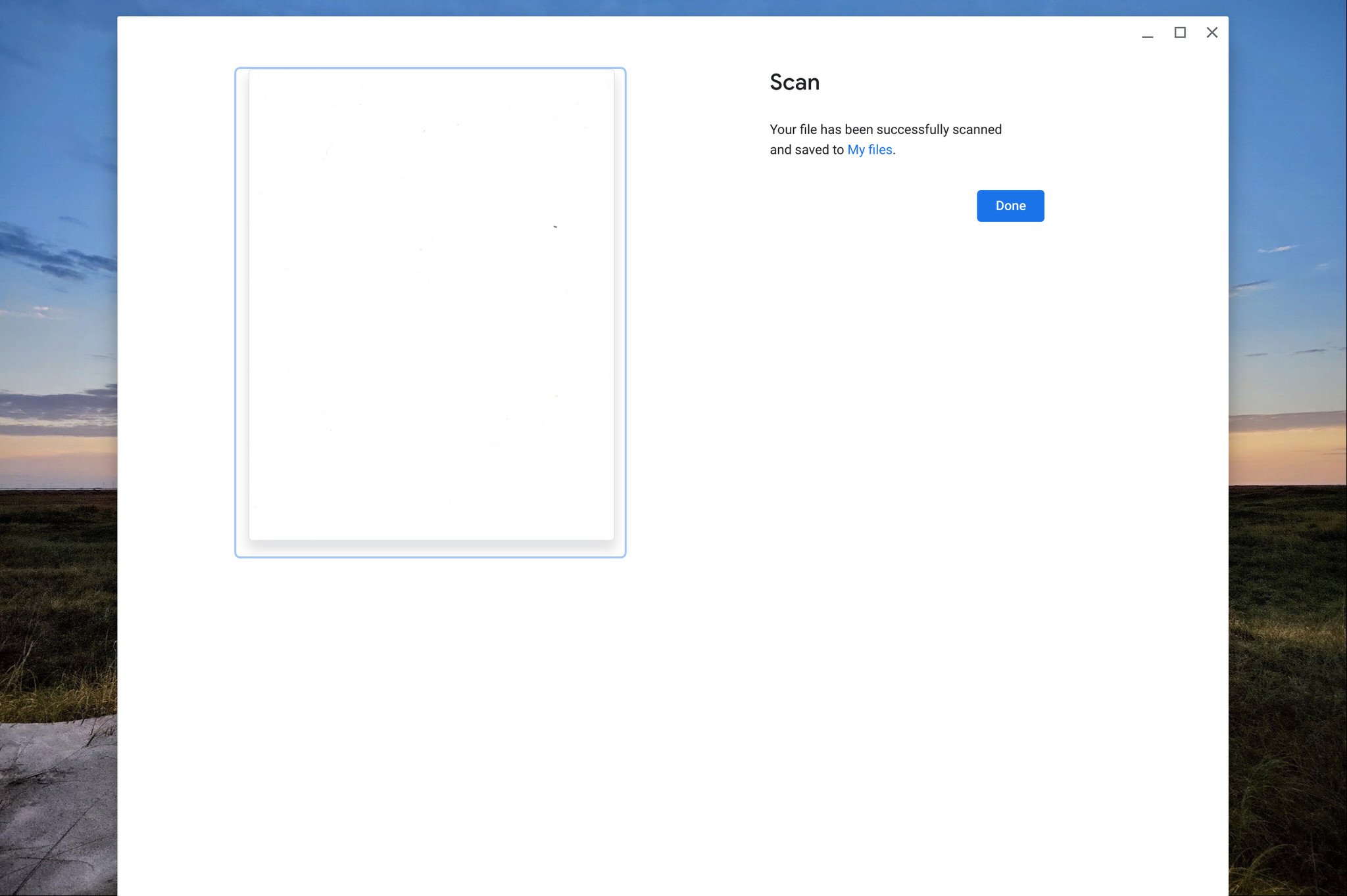 Screenshot of Chromebook scan