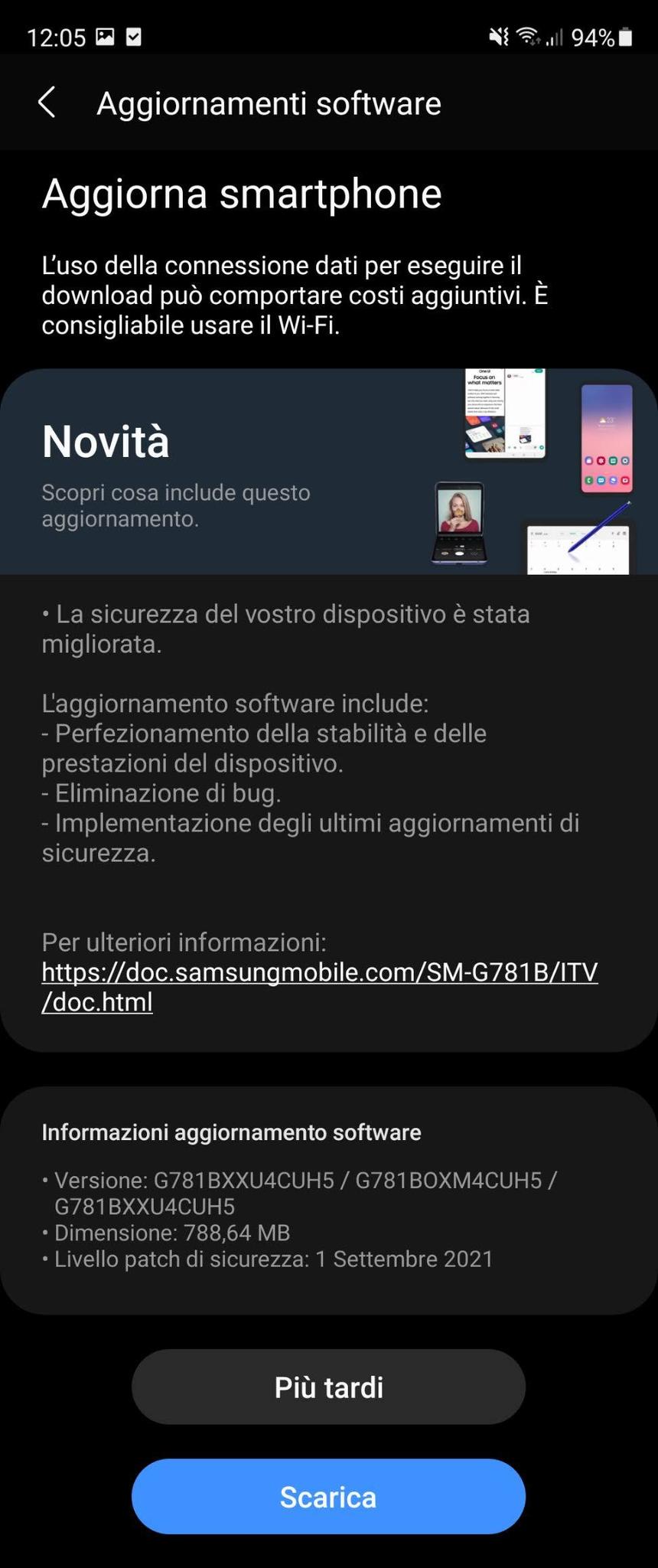 Galaxy S20 Fe September Update Italy