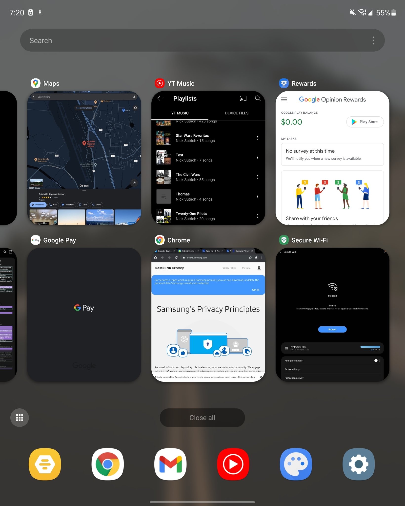 Galaxy Z Fold 3 Screenshot Multitask Grid