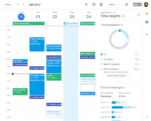 Google Calendar Time Insights