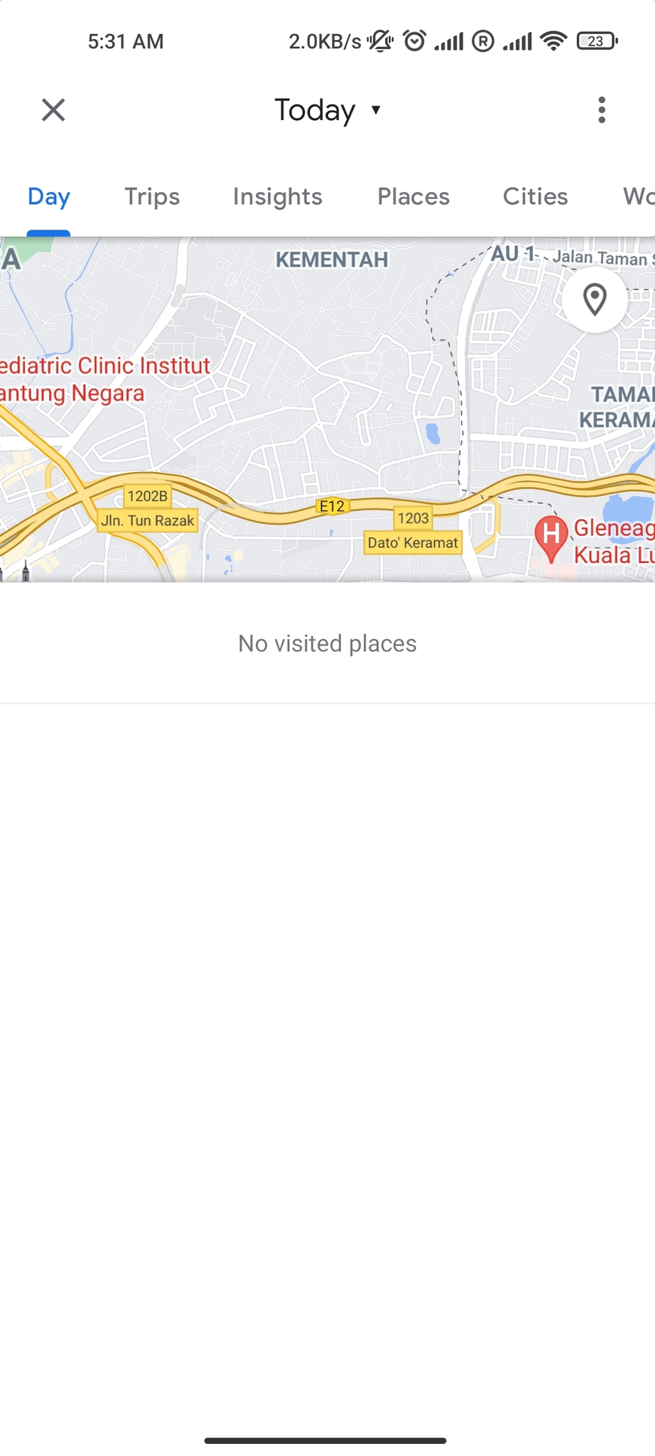 Google Maps Location History Screenshot
