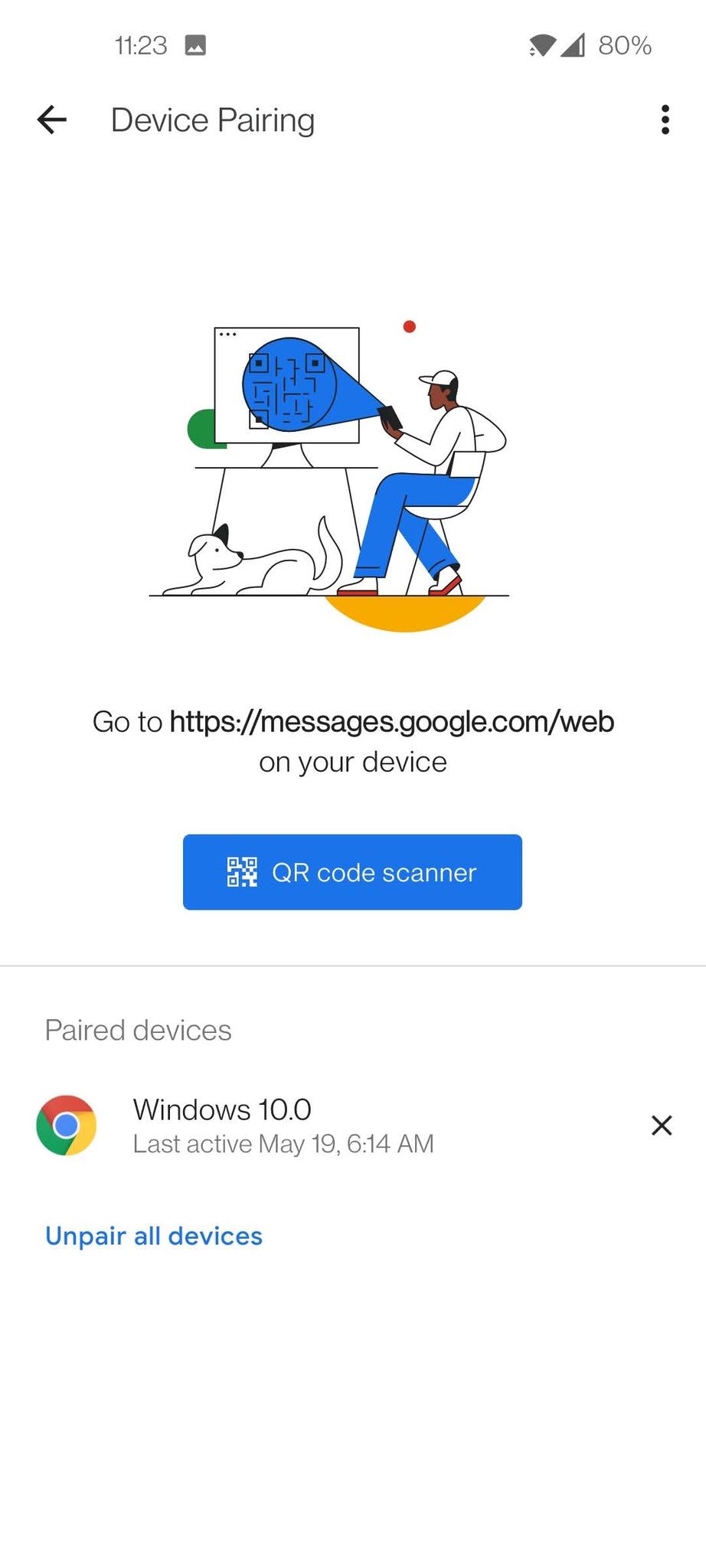 Google Messages For Web Screenshot
