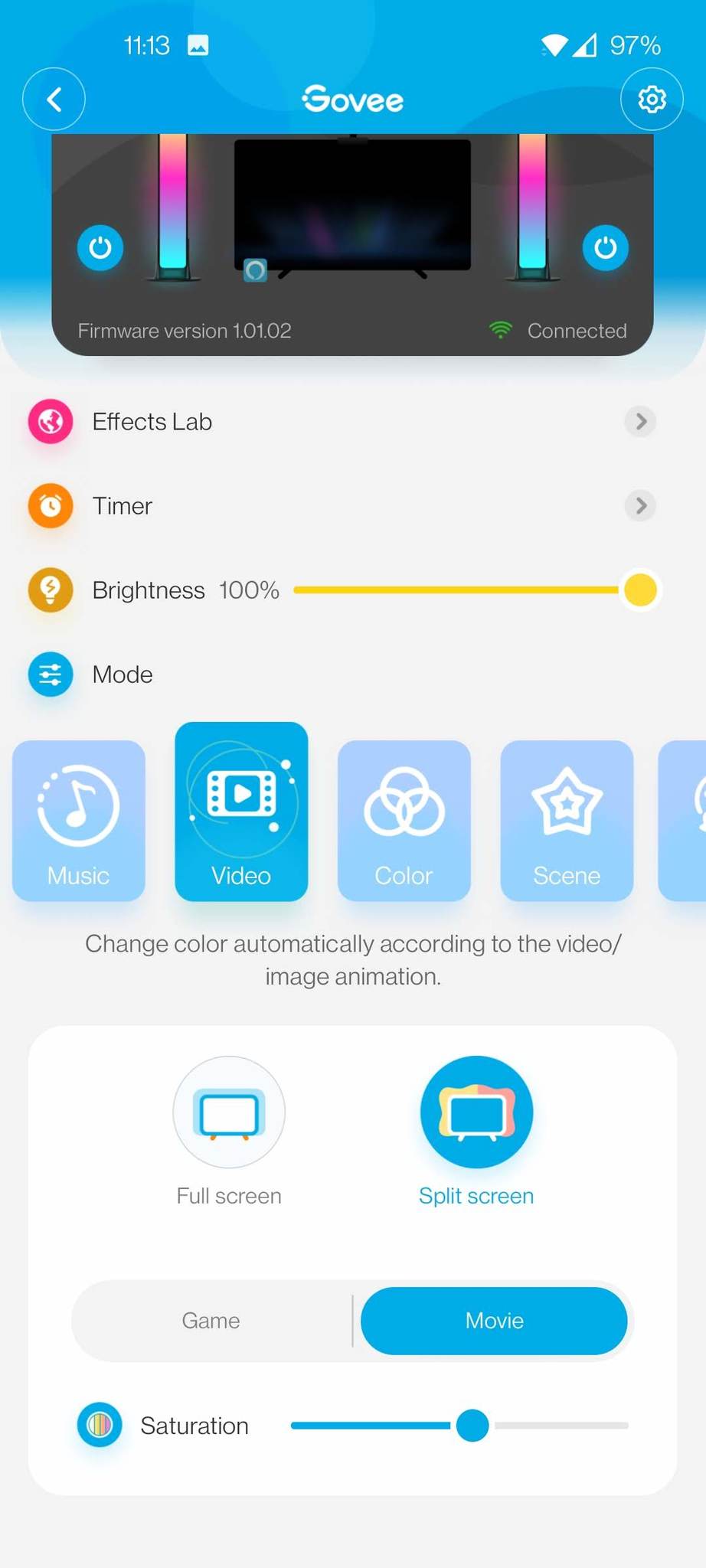 Govee Flow Pro App Screenshot