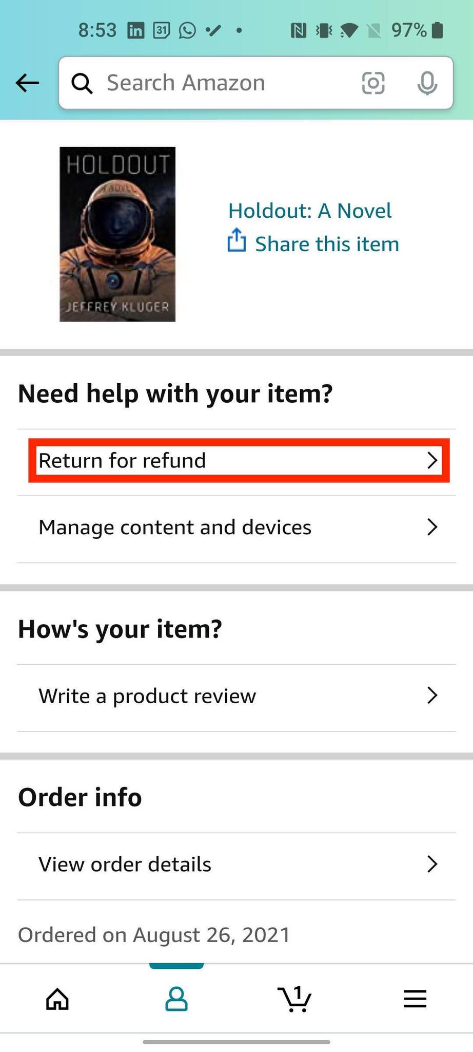 How To Return Kindle Book Android 4