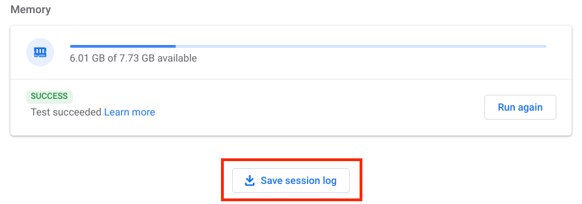 Save Session Log Diagnostics Chromebook
