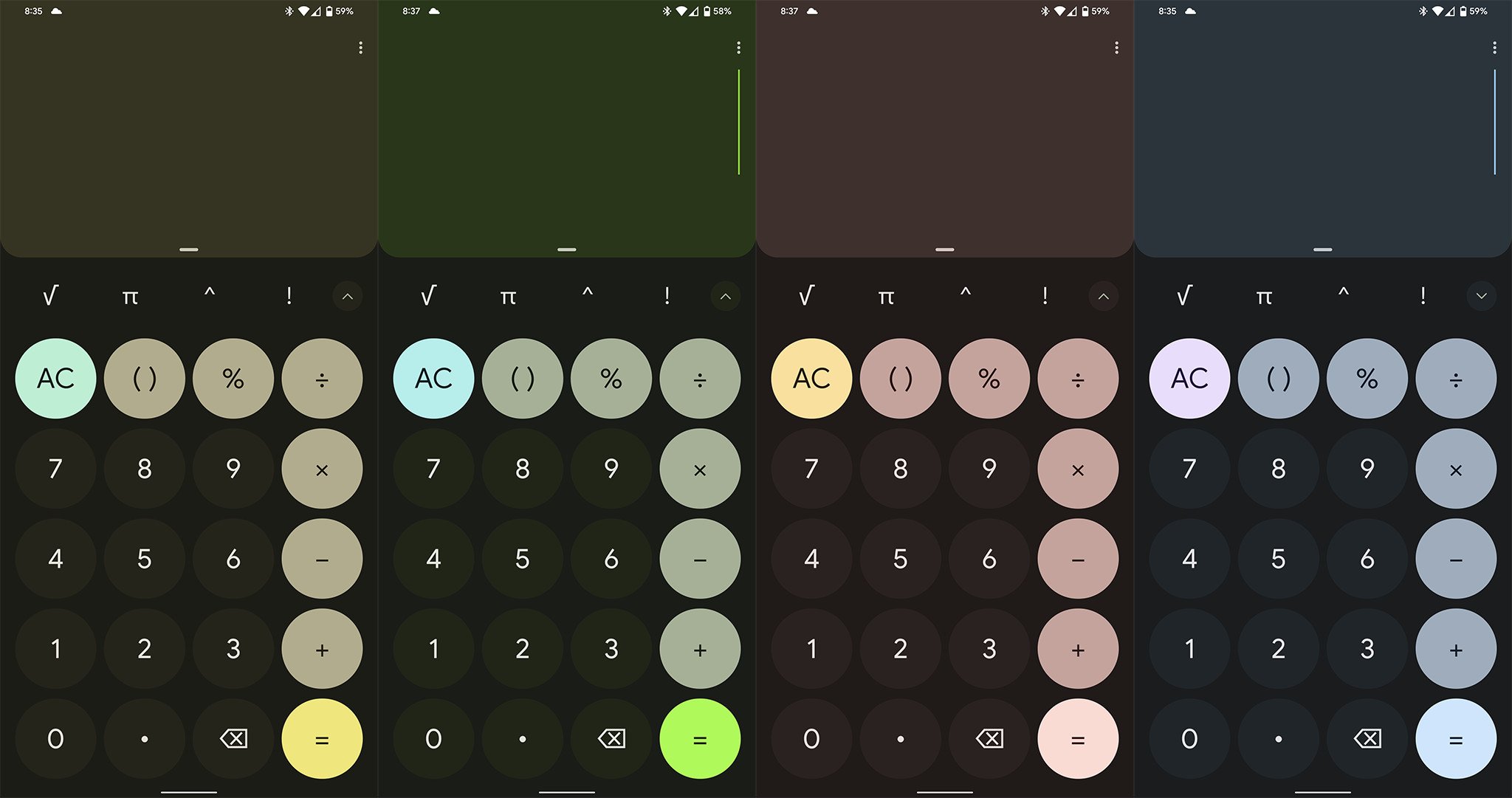 Android 12 Beta 5 Calculator Colors