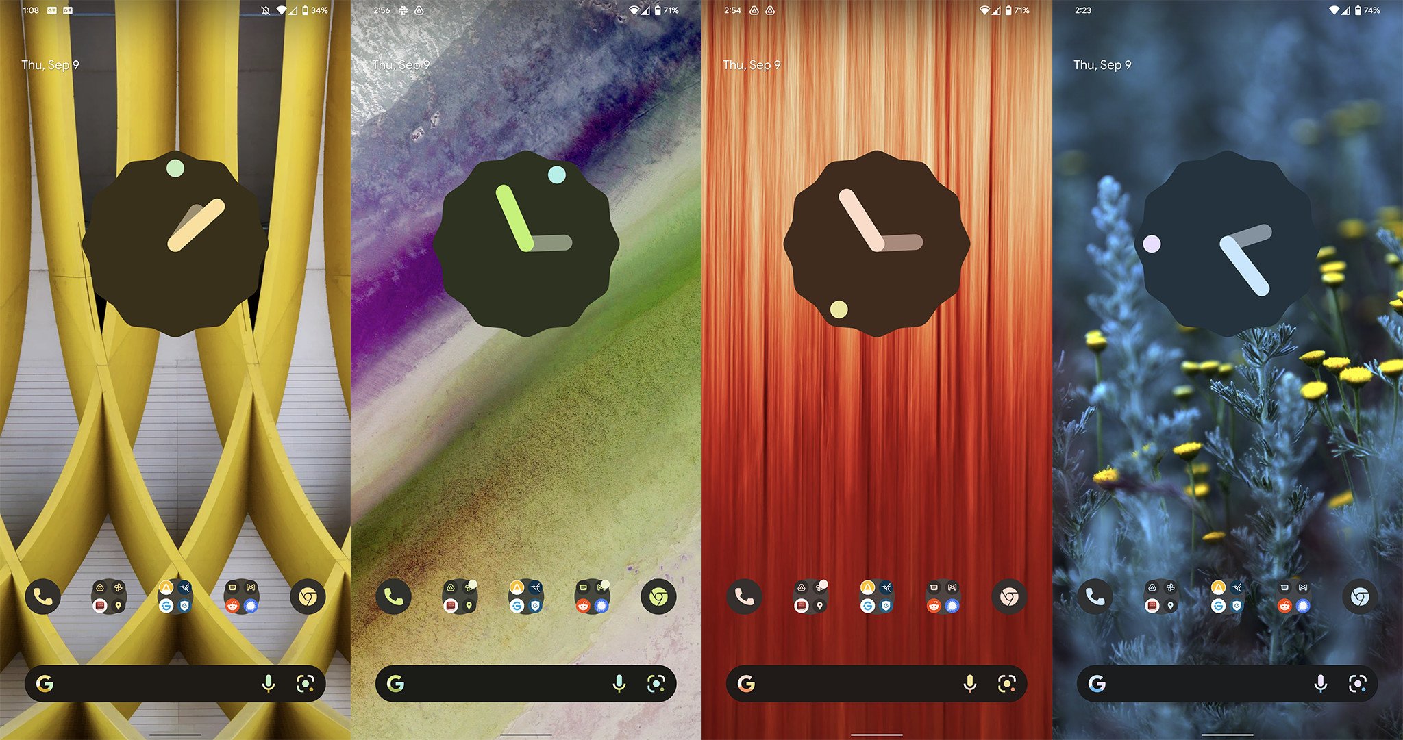 Android 12 Beta 5 Homescreen Clock Colors