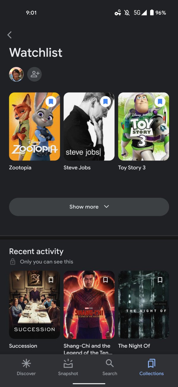 Collections Tab Watchlist