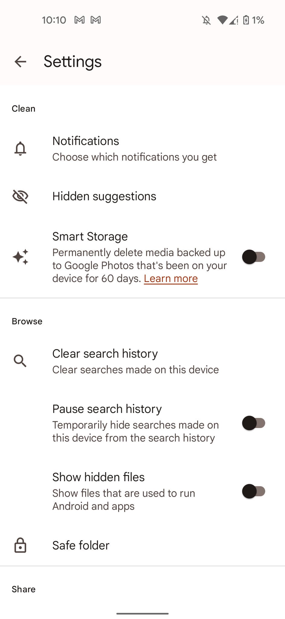 Files By Google Smart Storage