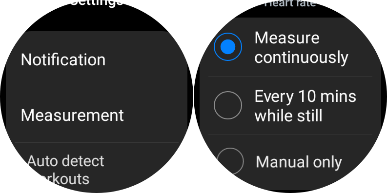 Changing Heart rate interval on Galaxy Watch 4