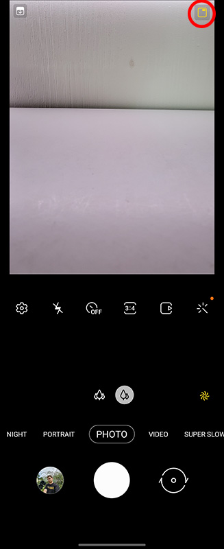 Samsung Galaxy Z Flip 3 Camera Cover Screen Icon