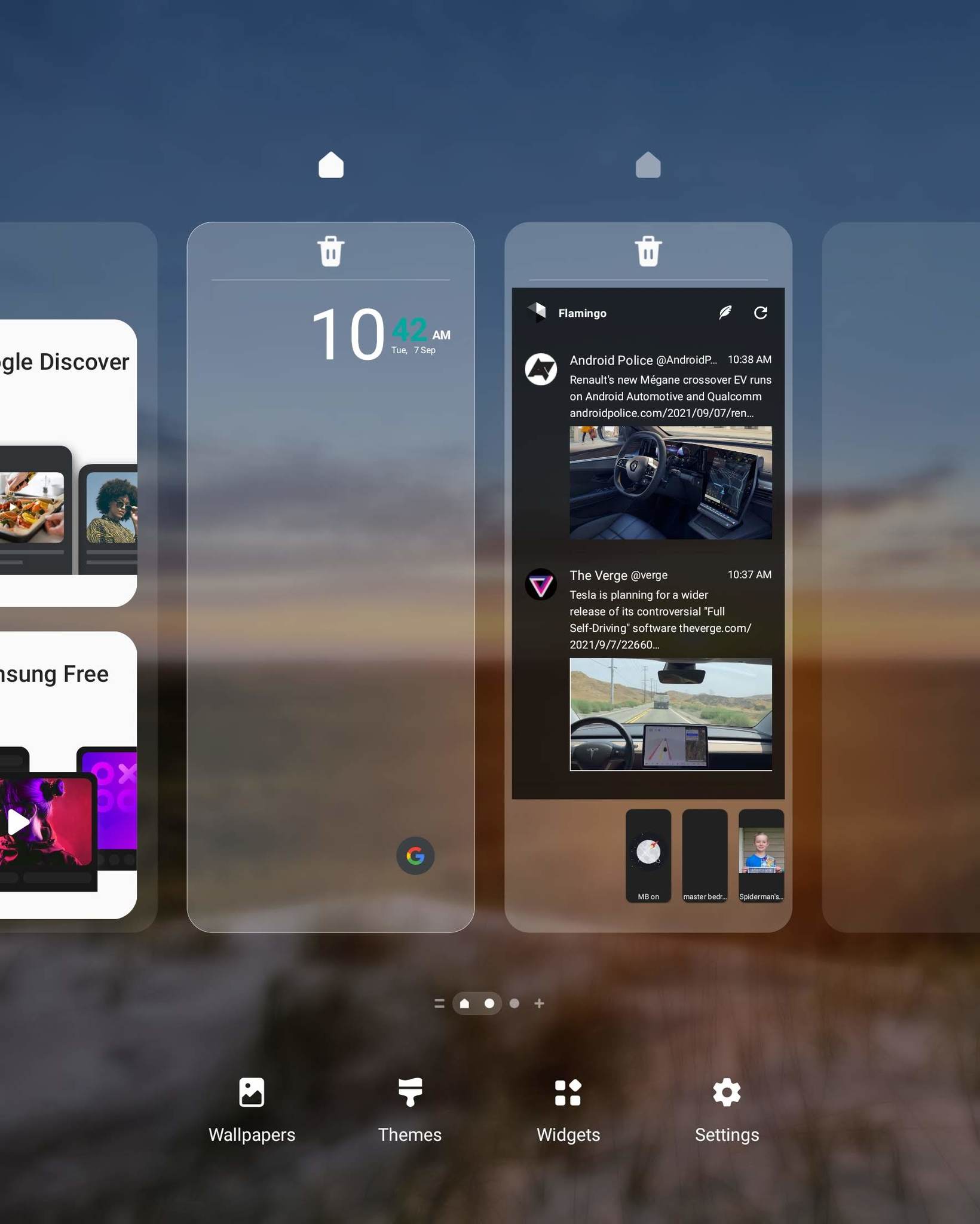 Samsung Galaxy Z Fold 3 Layout Mirror Screenshot