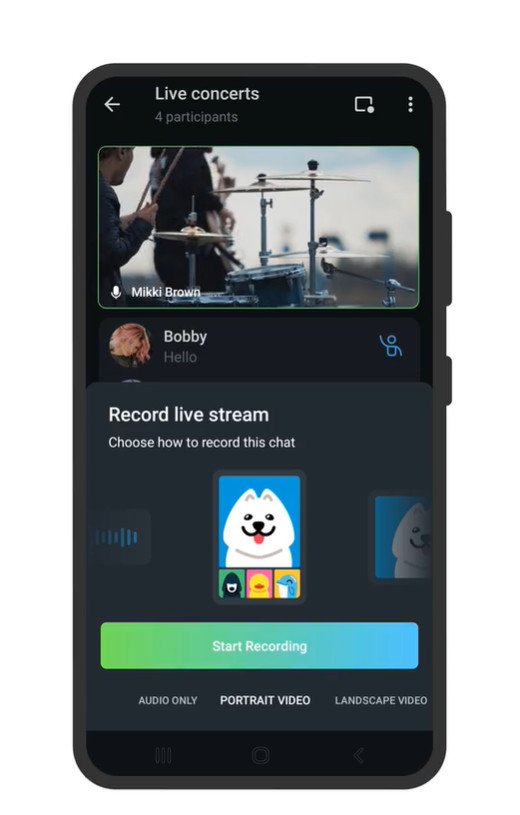 Telegram Live Stream Recording