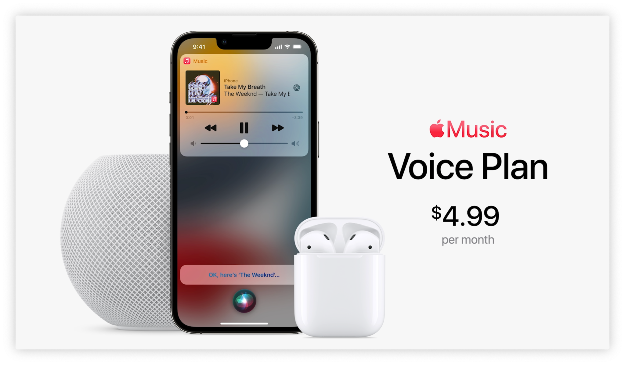 Plano de voz da Apple Music