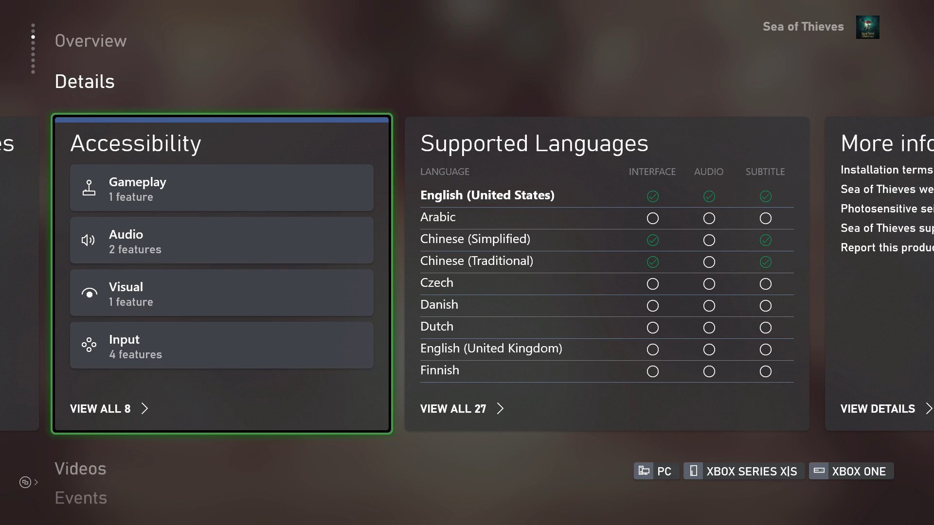 Xbox Store accessibility tags