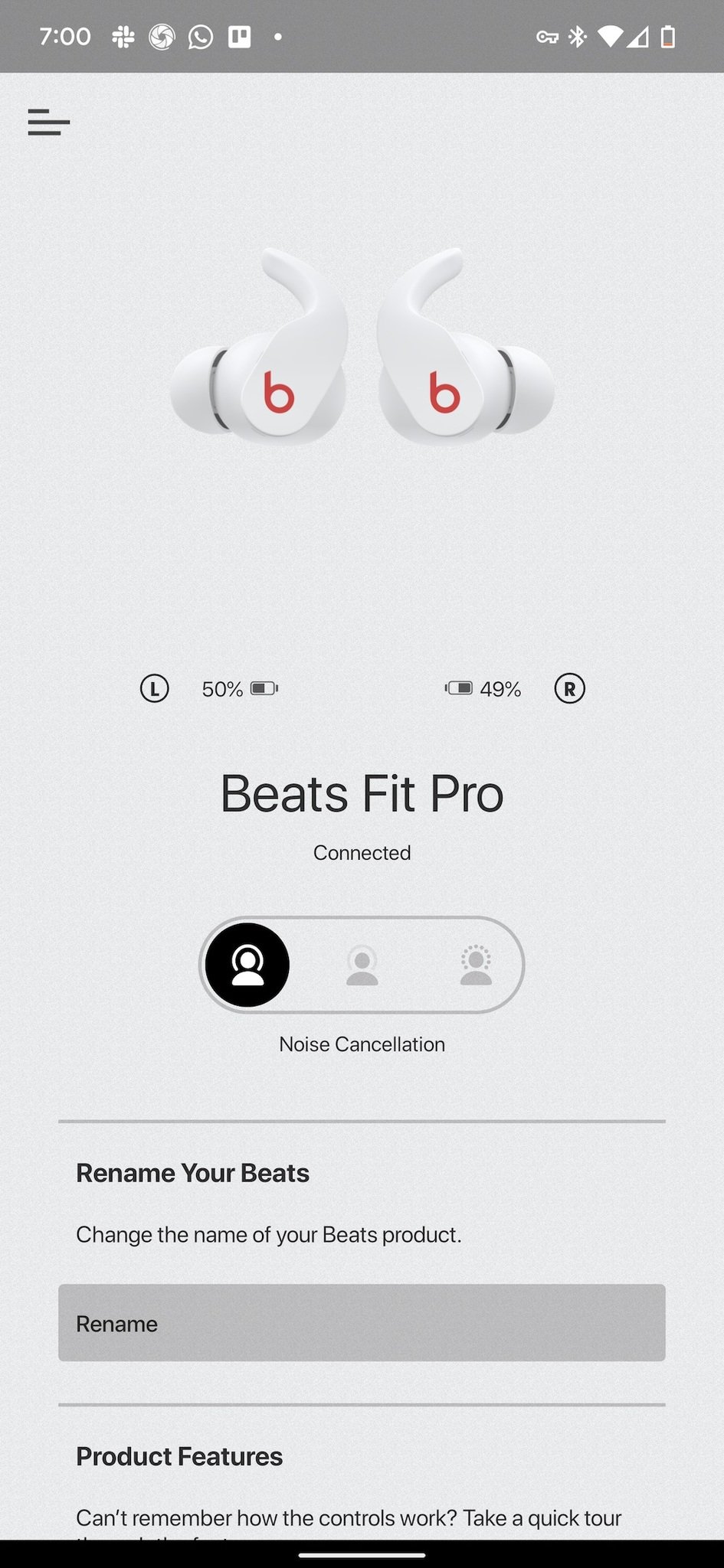 Beats Fit Pro Screen