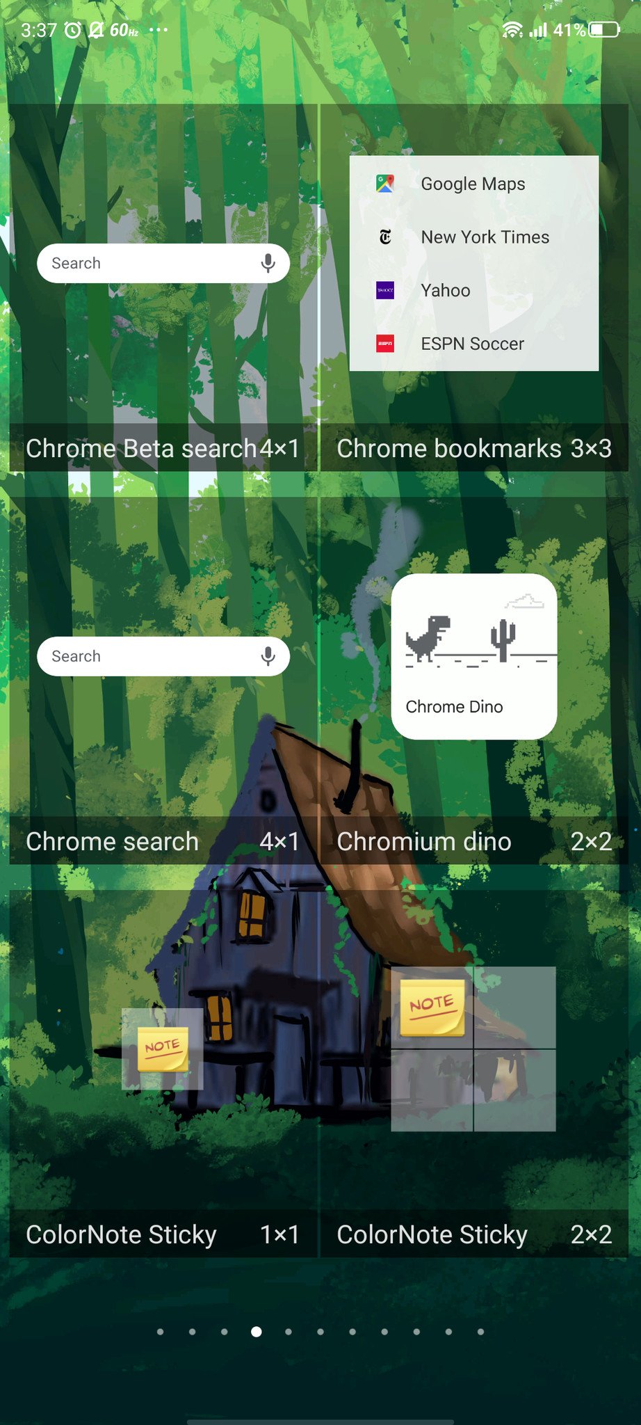 Widget de jogo do Google Chrome Dino