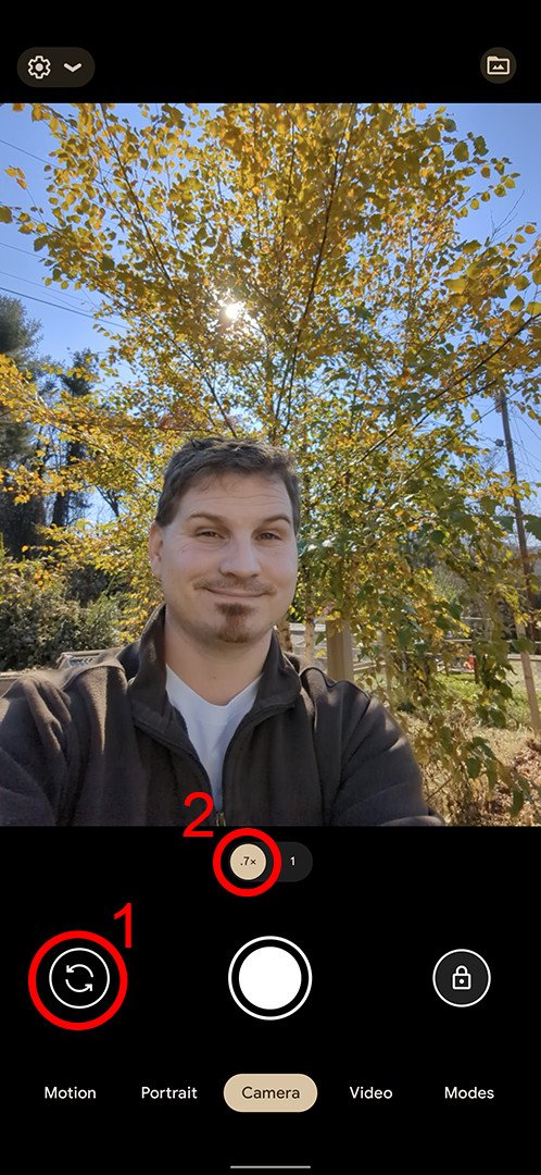 Selfies ultralargas da câmera do Google Pixel