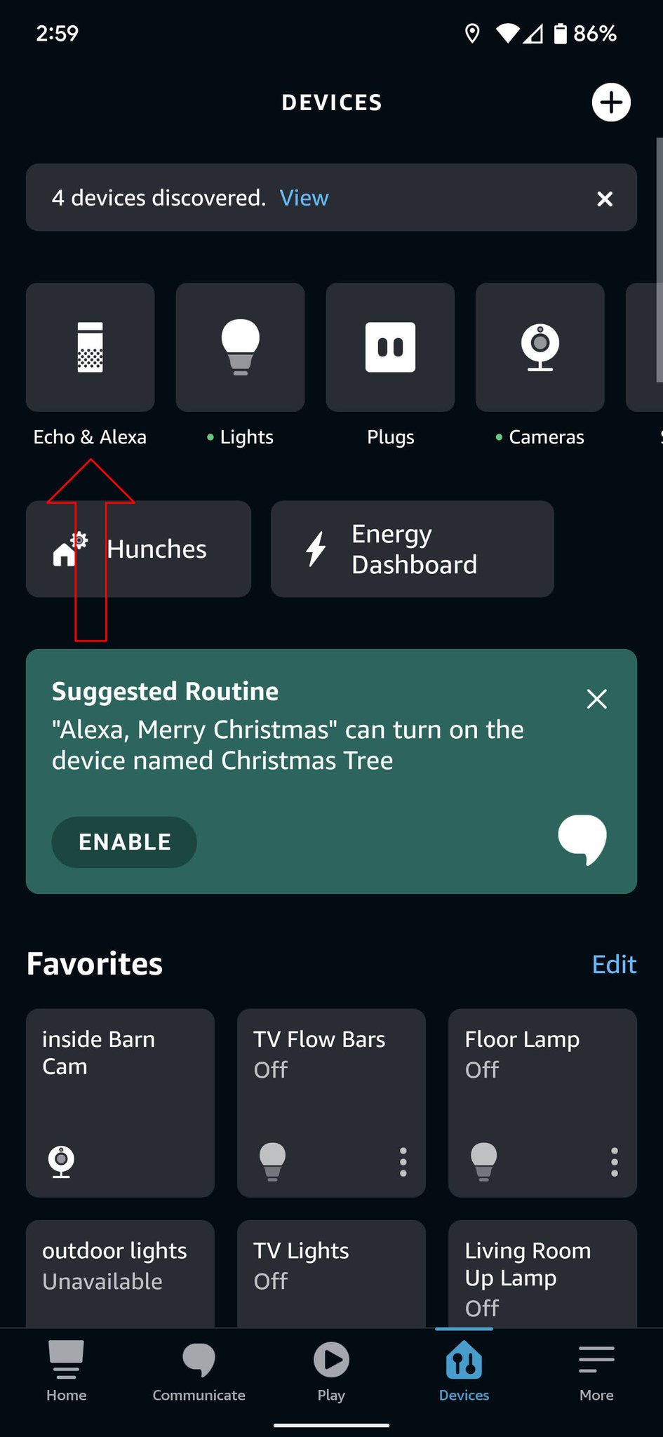 Captura de tela do Amazon Alexa Echo