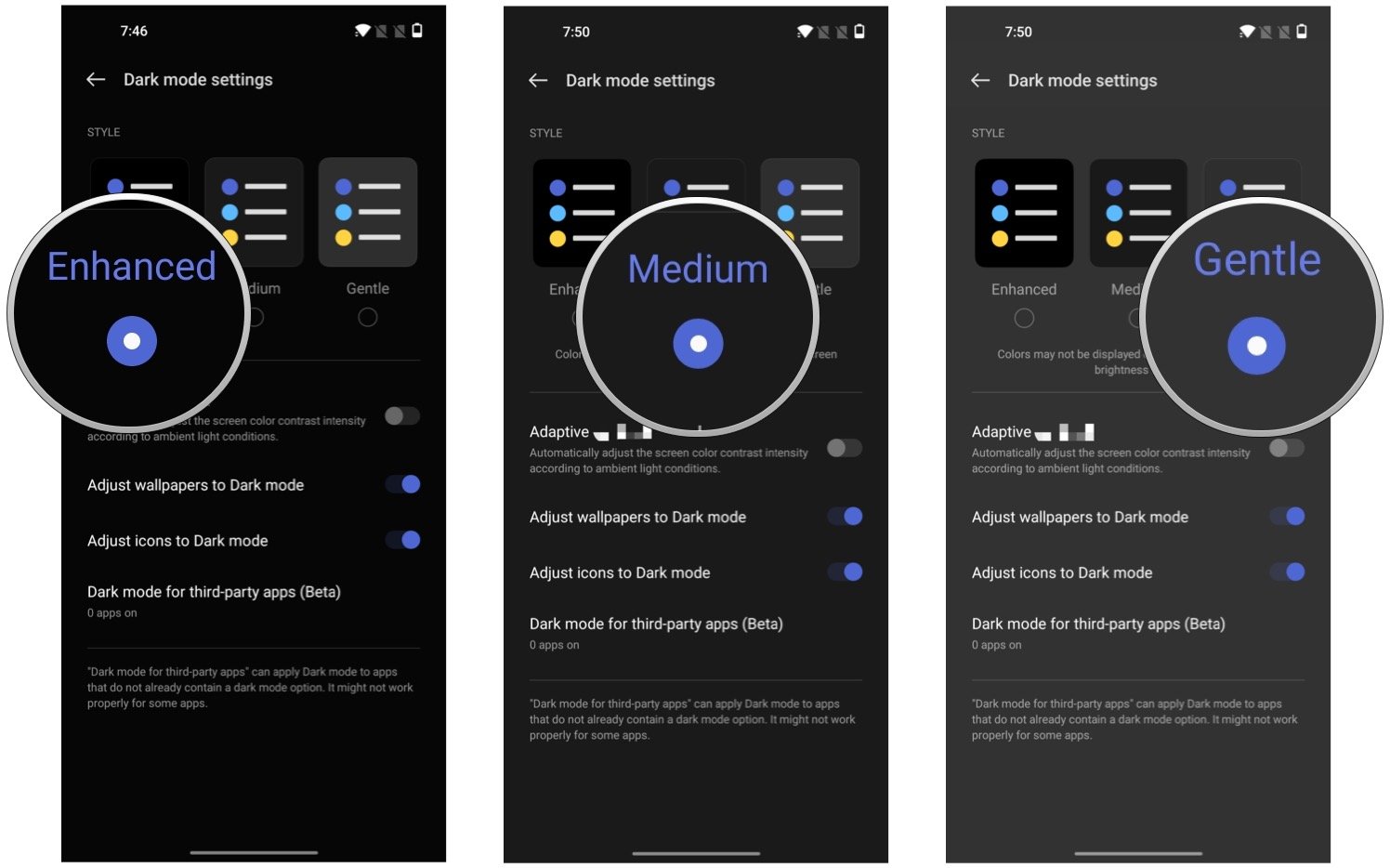 How to customize dark mode in OxygenOS 12