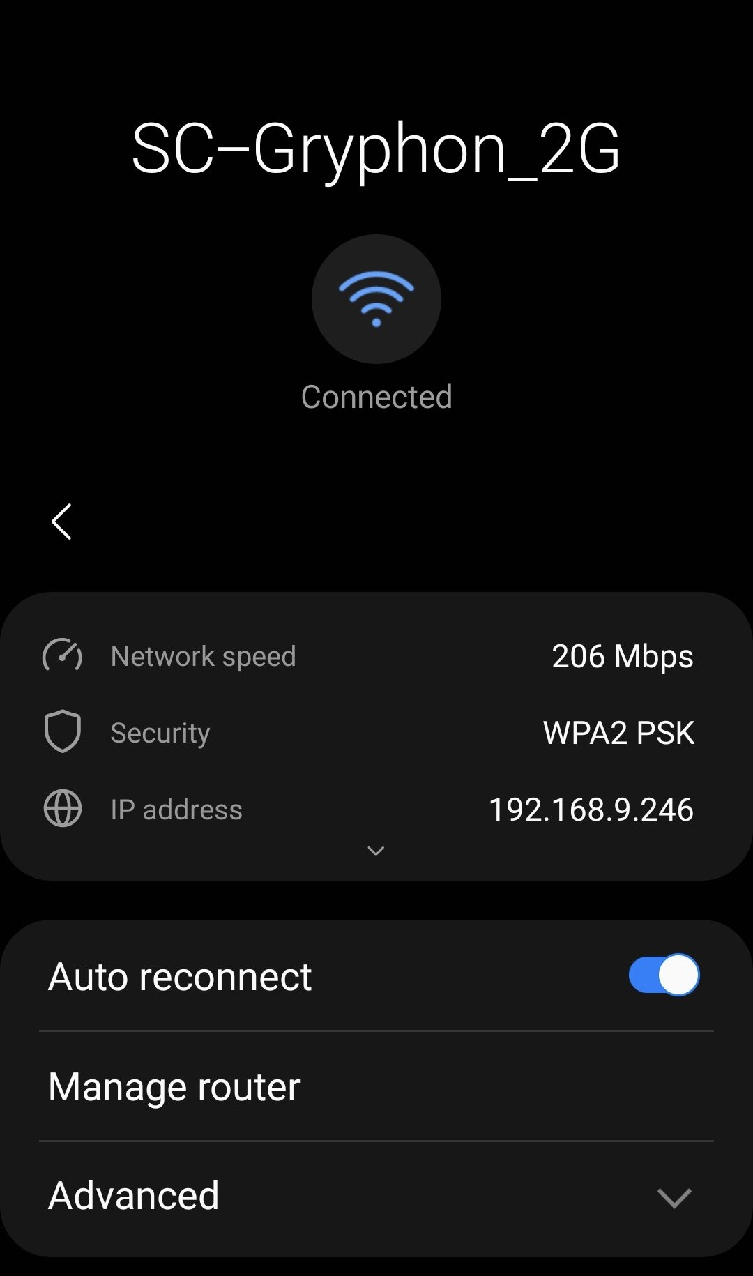 Wi-Fi Connection Speed 2.4GHz