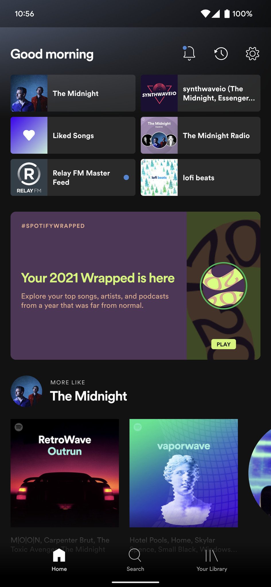 Spotify Wrapped 2021 Navigation