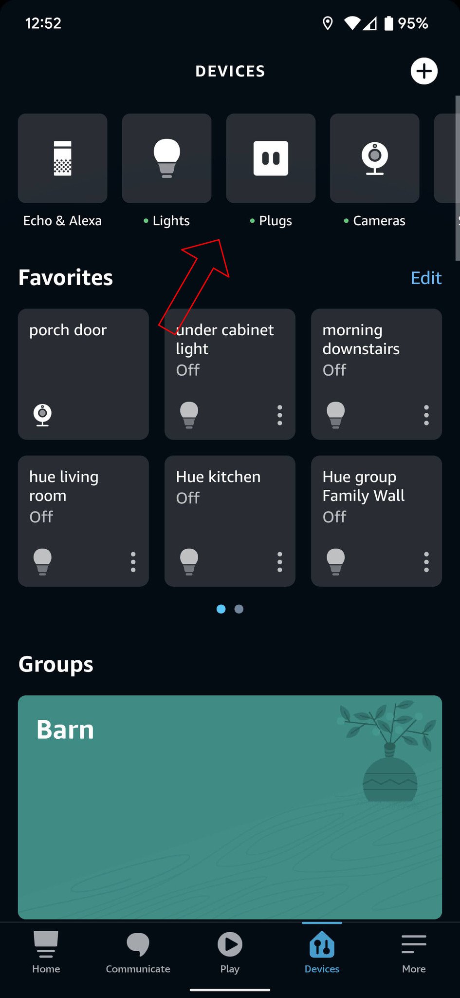Dispositivo removido da captura de tela do aplicativo Alexa
