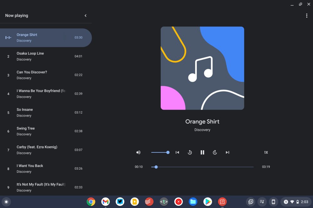 Chrome OS 97 Music Audio Player